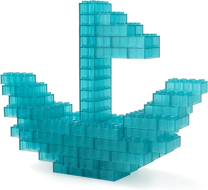 Feleph 100pcs 2x4 Bricks Trans-Light Blue Pieces Parts Building kit Creative Play Set Blocks Basic Toy Accessories Compatible with 3001 Major Brands