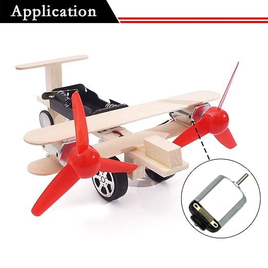 EUDAX 6 Set Small DC motor Mini Electric Hobby Motors 1.5V-3V 24000RPM with 2x1.5V AA Battery Holder Case,Motor Bracket,Rocker Switch and 12Pcs 25cm Electronic wire for DIY toys