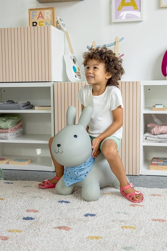 Kindsgut Bouncy Animal Hopper Rabbit for Children, Designed in Germany, Playful and Modern Colors, air Pump Included, Indoors and Outdoors