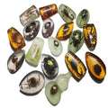 18 pcs Insect Amber Fossils, BOSOIRSOU Fossil Pendants, Different Insect Specimen, Bug Preserved in Resin, Educational and Scientific Amber Collections - Random Patterns