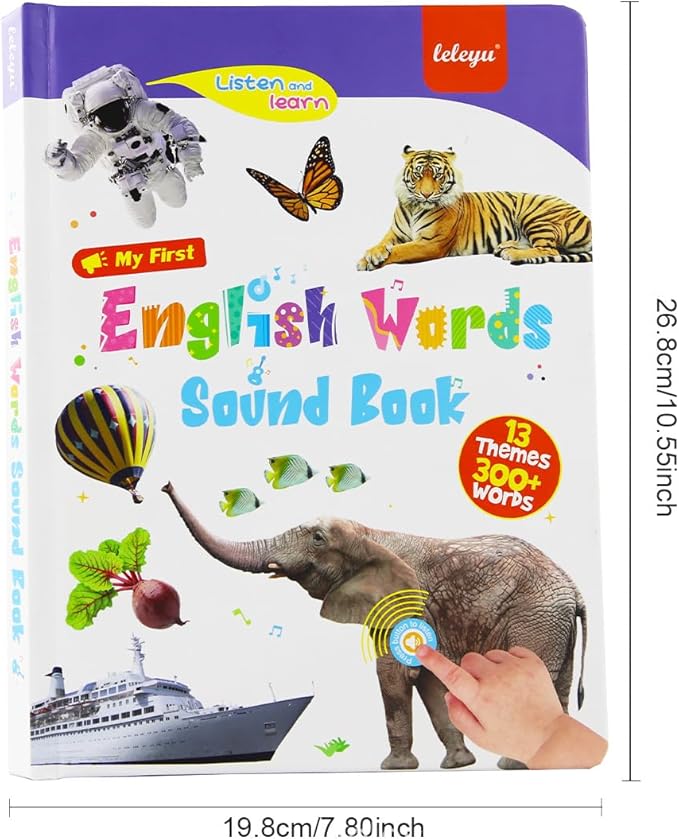 English Words Sound Book for Toddlers 3-6 | 470+ Words & Phonics Learning Toy | Interactive Speak & Spell with Sounds & Pictures | 21 Themes | 2025 Educational Gift