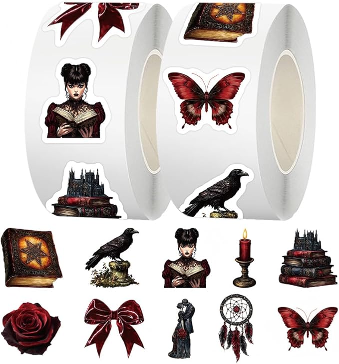 500 Pcs Gothic Sticker Witch Stickers for Water Bottle and Laptop - Witchcraft Party Favors & Decorations, Waterproof Vinyl Magical Decals, Gifts for Teens