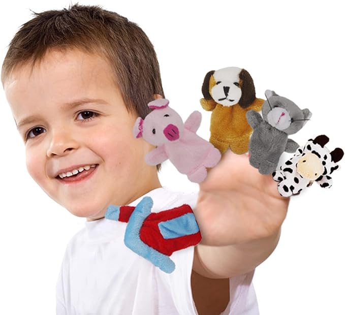 RIY 10Pcs Story Time Finger Puppets - Old Macdonald Had A Farm Educational Puppets Easter Basket Stuffers