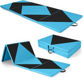 Giantex 4'x10'x 2" Gymnastics Mat, 4-Panel Folding Aerobics Exercise Mat w/Hook & Loop Fastener, Carrying Handle, Portable Tumbling Mat for Stretching Yoga Cheerleading Martial Arts