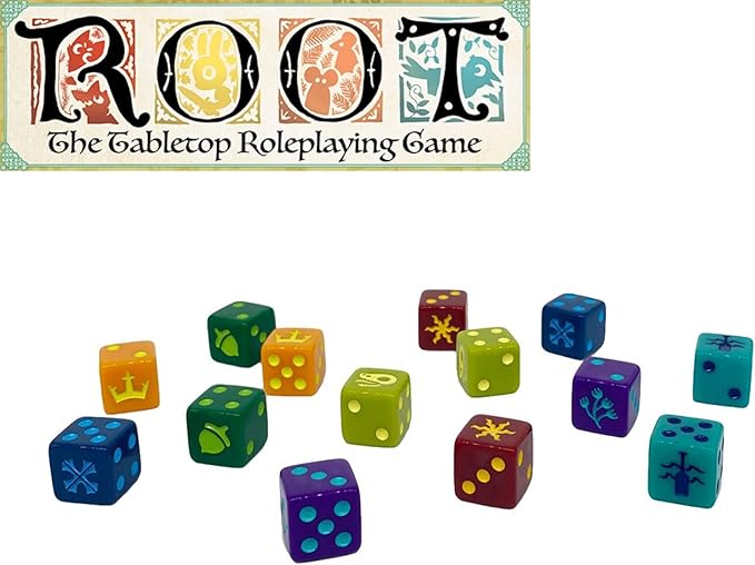 Magpie Games Root The Roleplaying Game: Faction Dice Set – 14 Engraved Dice for Woodland Factions