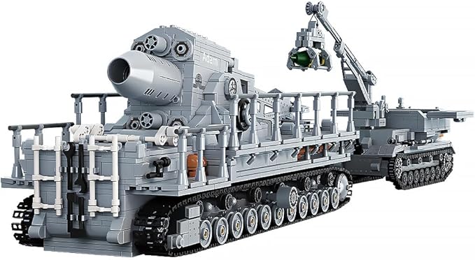 DUANT FC4303 1: 26 Karl Heavy Mortar Building Blocks Set, 2875 Pieces WW2 German Army Karl Mortar Vehicles Model, MOC Collectible Kit for Adults/Military Enthusiasts