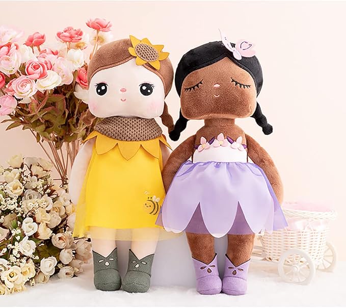 MeToo Princess Doll - Soft Plush Angela Doll, Cute Flower Fairy, Non-Toxic PP Cotton, Violet