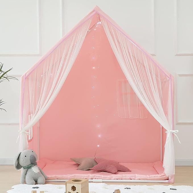 Kids Play Tent for Girl, Kids Tent Indoor, Playhouse for Kid, Princess Castle Play Cottage Pink