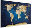 artgeist Canvas Wall Art Print World Map 35x24 in - 1pcs Picture with Acoustic Foam Sound Print Artwork Room Acoustics Soundproofing World Travel Map k-A-0107-b-a