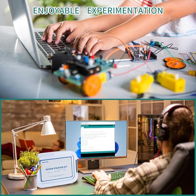 Super Starter Kit for Adults and Schoolchildren Compatible with Arduino IDE, Includes UNO R3 Board and Tutorial Includes Breadboard & Module Kit