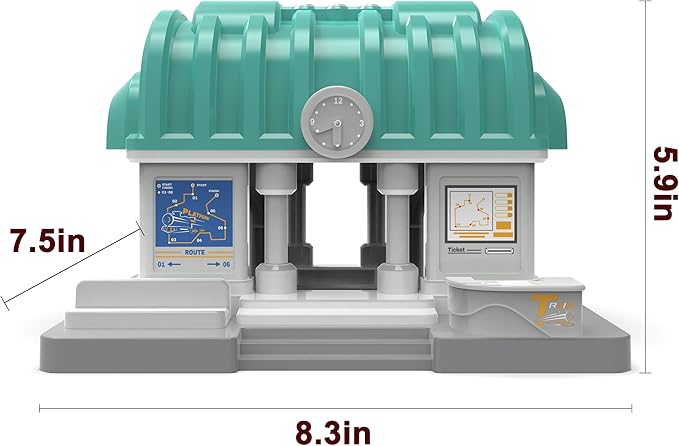 Train Station for Wooden Tracks, Train Accessories Tunnel with Sounds/Lights for Kids, Trains Toys for Motorized Cars for Railway System Compatible with Thomas & Friends, Brio, Chuggington