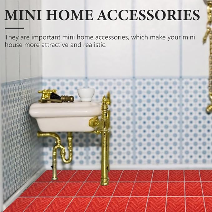 DOITOOL Miniature Dollhouse Flooring Mini Dollhouse Accessories, 27PCS Floor Sheet Wood Flooring Decorations, Doll House Furniture Accessories