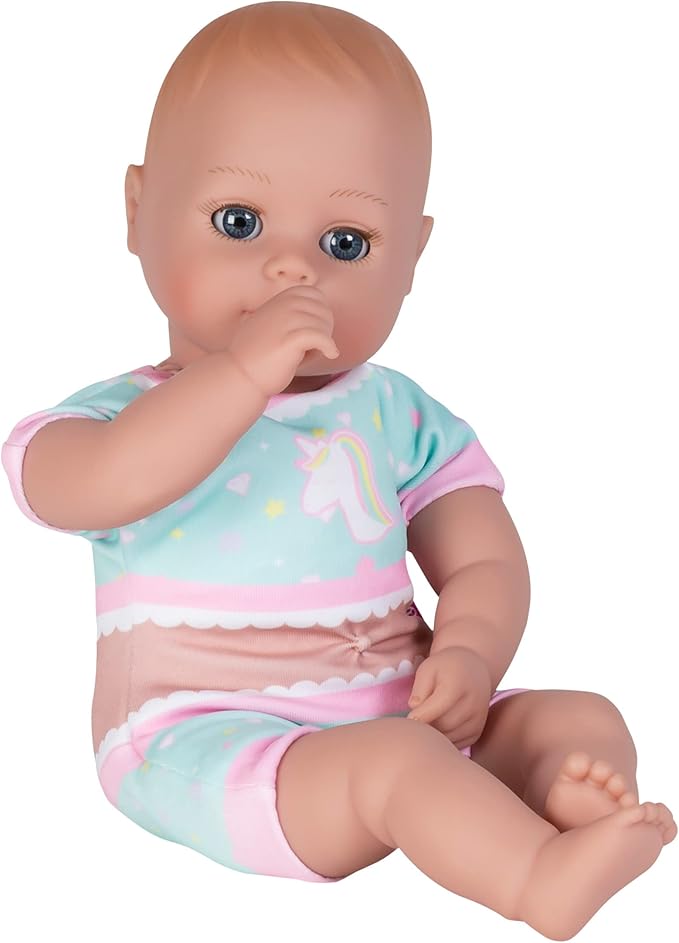 Adora Bath Time Babies 13 Inch Baby Doll, Fresh Powder Scent, QuickDri Vinyl Body, Includes Clothes Set, Gift for Toddlers Ages 1 Year and Up - Unicorn