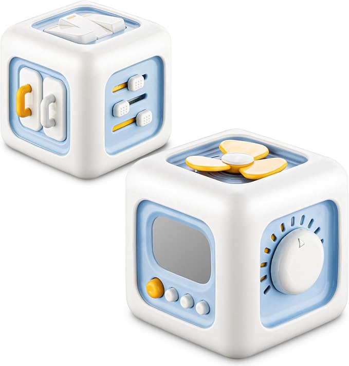 Busy Cube Toys for 1 Year Old, Montessori for 1+ Year Old, Travel Toys for Toddlers 1-3, Learning Fine Motor Skills| Birthday Gifts for 12 Months Stocking Stuffers