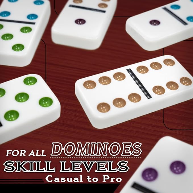 Front Porch Classics | Mexican Train Domino Set in Wooden Collector Box from Front Porch Classics for 2 to 8 Players Ages 8 and Up