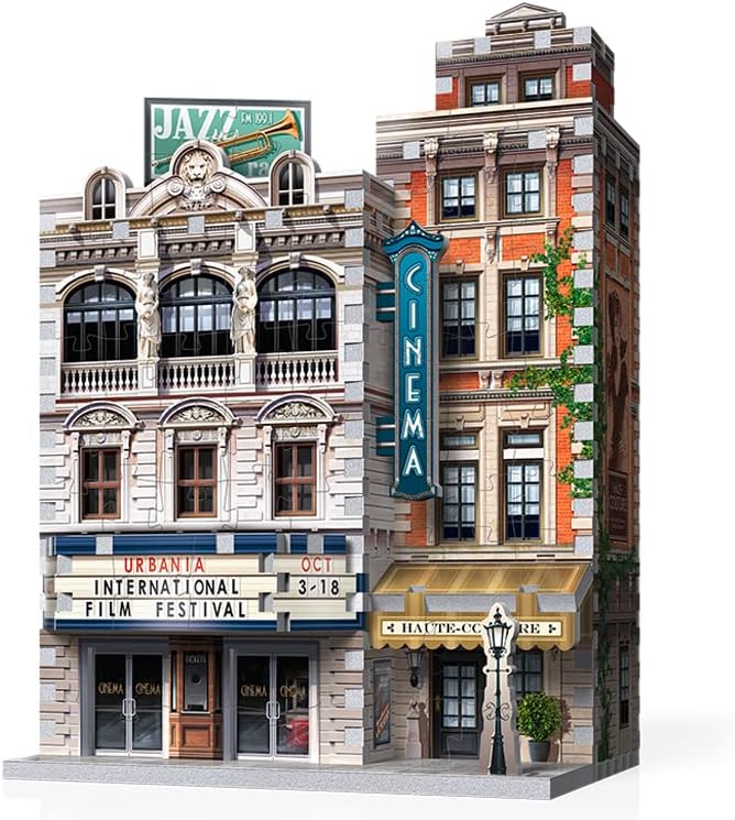 Wrebbit3D Cinema 3D Puzzle | Urbania Collection | 300 Jigsaw Puzzle Pieces | Charming and Unique Streetscape of a Small Town