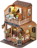 TuKIIE DIY Miniature House Kit with Furniture, 1:24 Scale Creative Room Wooden Mini Dollhouse Plus Dust Proof & Music Movement for Kids Teens Adults(Encounter with Time)