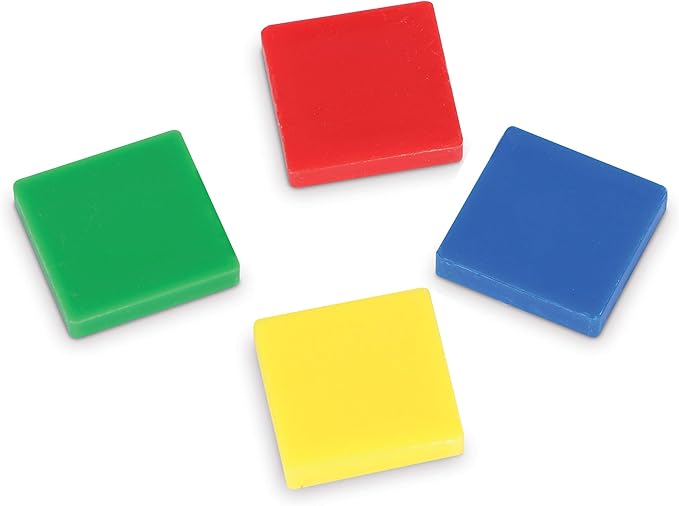 Learning Resources Square Color Tiles, Counting, Sorting Toy, Set of 400 in 6 Colors, Ages 4+