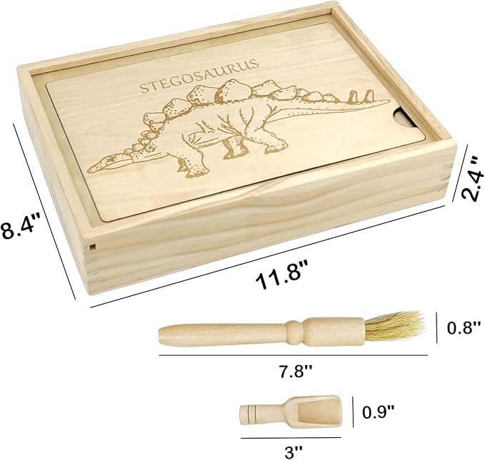 Dinosaur Excavation Archaeology Dig Kit for Kids, Fossil Explore Sensory Bin Toys, Dino Skeletons Bones Puzzle Game, Archaeology Science STEM Toys for Boys and Girls (Stegosaurus)