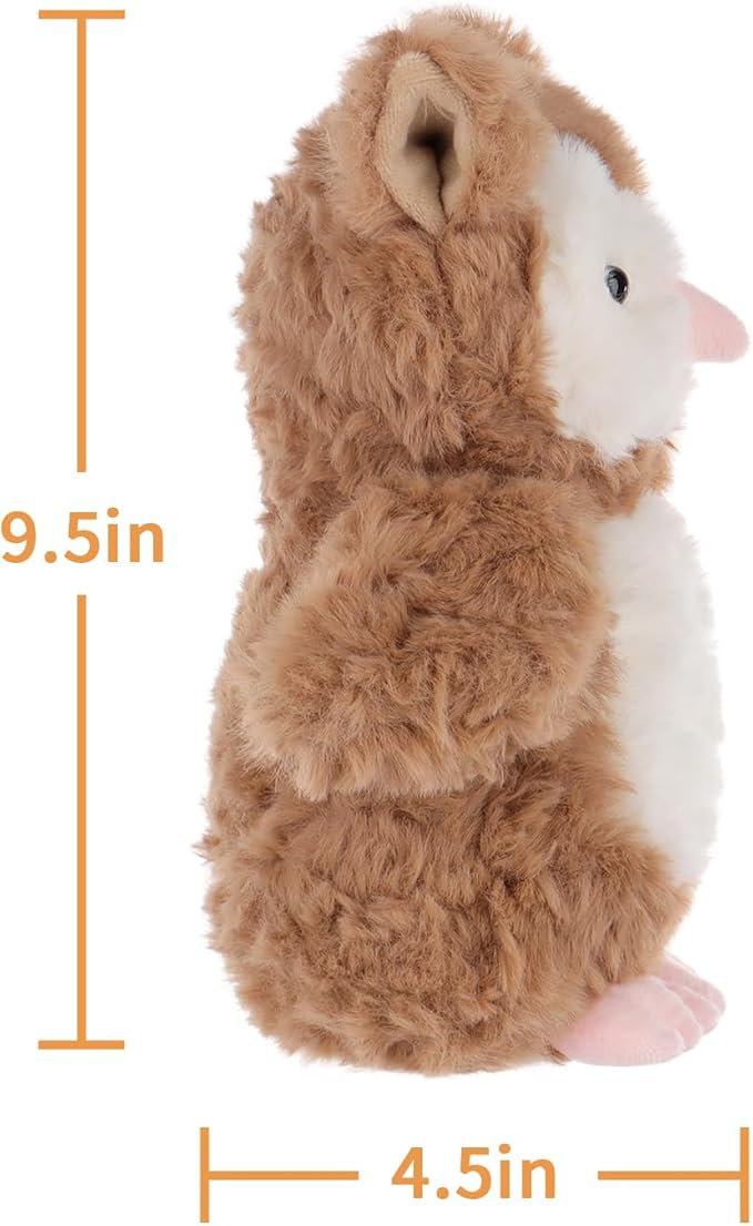 Apricot Lamb Flower Owl Plush Stuffed Animals for Kids, Soft Cute Plush Toys for Baby Girl and Boy, Fluffy Flower Owl Brown (Dark Brown)