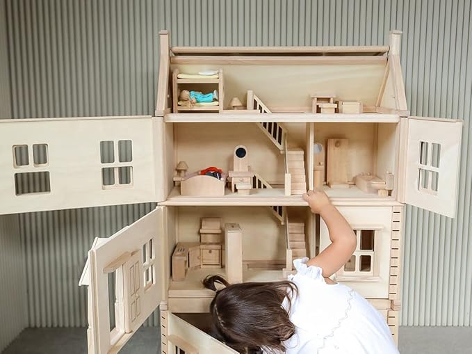 Plan Toys Victorian Dollhouse Accessosry - Basement Floor (7338)| Sustainably Made from Rubberwood and Non-Toxic Paints and Dyes