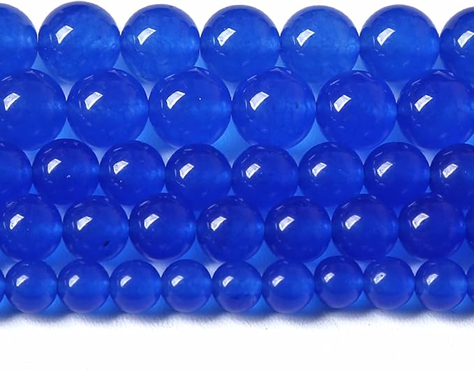 120PCS 6MM Deep Blue Chalcedony Natural Stone Loose Beads for Jewelry Making DIY Bracelet