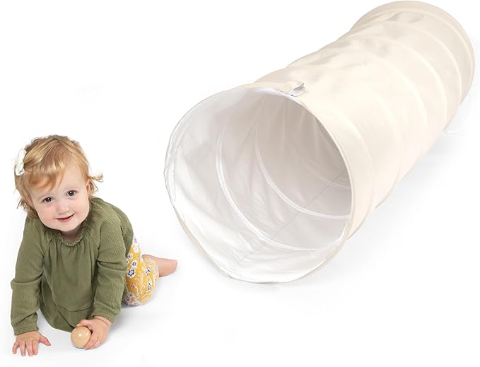 Play Platoon Baby Tunnel Toys for Toddlers 1-3 - 6 Ft Premium Vegan Leather Kids Tunnels for Babies - Wipeable, Water Resistant, Soft Durable Easy Fold and Storage with Carry Bag