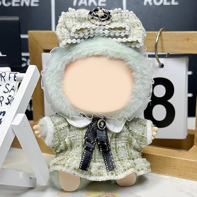 17cm Doll Clothes Set & Outfit - Cuddly Fashion Dresses with Accessories, Luxury Chic Doll Clothing & Plush Pullover Hoodie Doll Clothing DIY ,Just Clothes