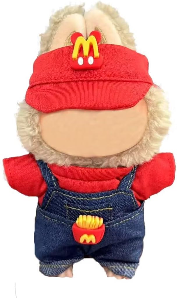 Clothes for Iabubu(NO Doll),Cute Handcrafted Crochet Set for Iabubu Clothes,Fashion Dressy Outfit Accessories,Stylish Accessories for 17cm Doll(Red MCD Set)