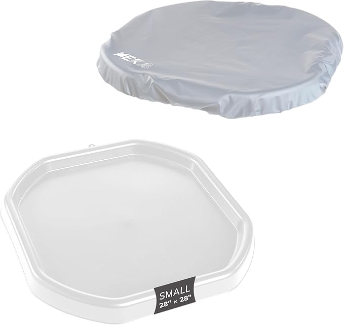 MEKA Tuff Tray Waterproof Cover for Kids – Messy Play, Sensory, STEM Activities, Classroom & Home Use (White, Small 28" x 28")