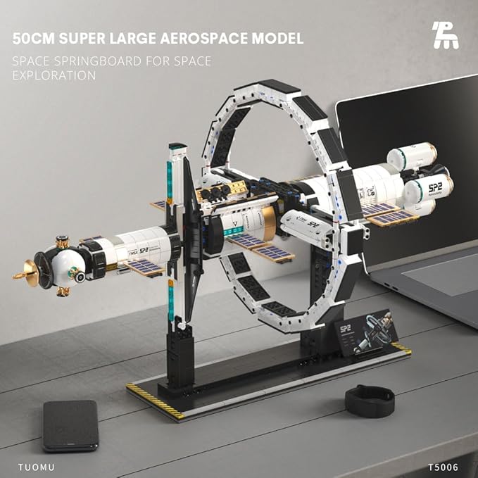 MISINI M6409 International Space Station Building Blocks Kit, 2221 PCS Creative Space Model Building Set, STEM Education Gift for Adults and Space Fans