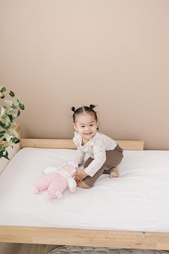 Genius Baby Toys Cuddly Squishy Soft Doll - Pink Thermal Baby First Dolls for Infants - My First Dolly, Classic Vintage Design - Perfect as a Lovey