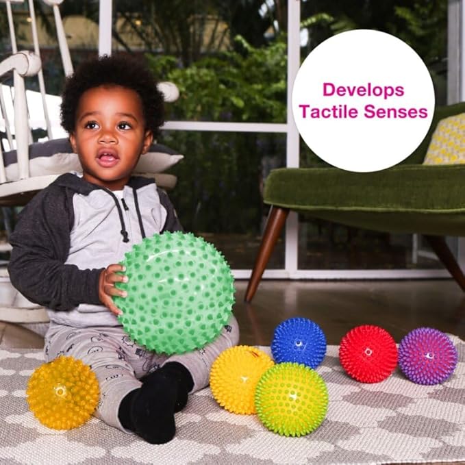 Edushape Original Sensory Ball - 7" Deflated Transparent Green Color Baby Ball Enhancing Gross Motor Skills for Kids 6 Months & Up