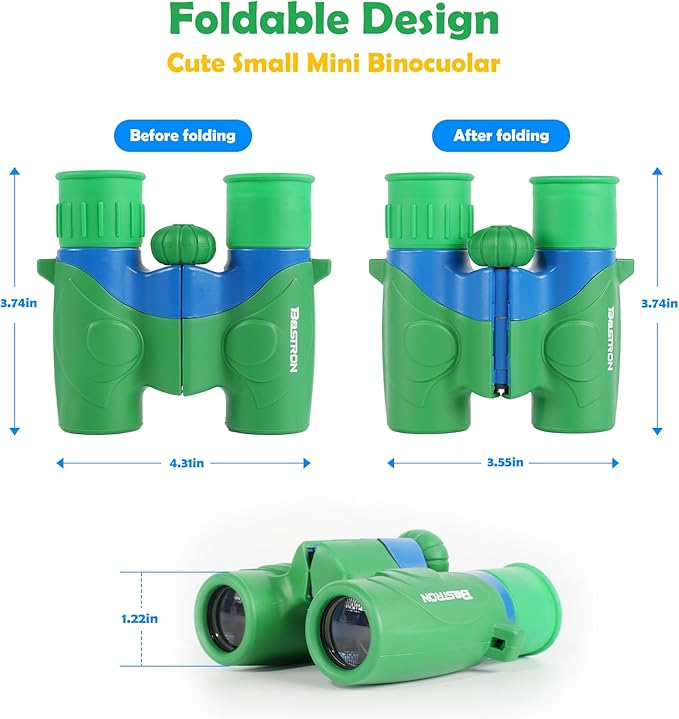 Binoculars for Kids,Compact and Portable 8x21 Kids Binoculars with Shoulder Strap, Storage Bag, 50 Birds Cartoon Stickers,Gift for 2-8 Years Boys and Girls,Suitable for Birdwatching, Camping
