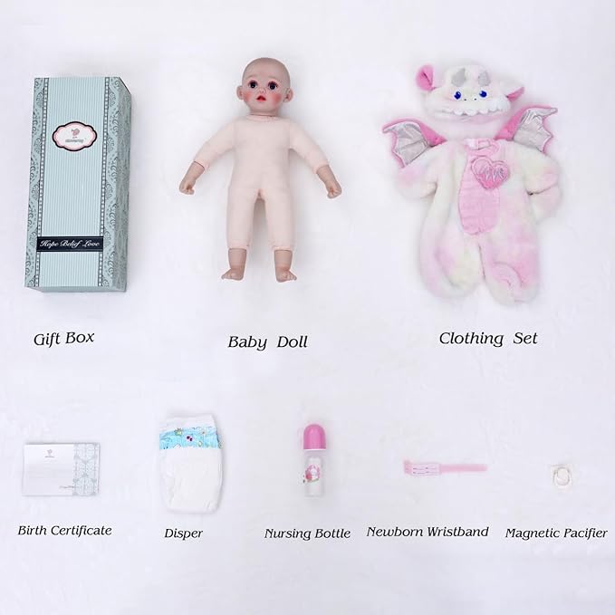 Baby Dolls, 18inch Large Realistic Cute Soft Body Baby Doll Real Life Baby Dolls with Accessories for 3+ Year Old Girls Gifts, Pretend Play, Collection, Love Slogan Design
