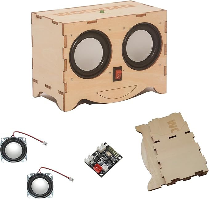 Craft Kit Speaker Circuits - Speaker Electronic Engineering Toys,Build Speaker Kit,DIY Bluetooth Speaker Kit Build Personalized Wood Case Speaker Set,Learning STEM Gifts Science for Teens