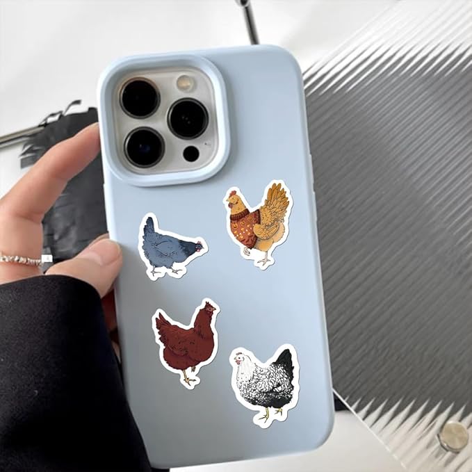 500Pcs Waterproof Chicken Stickers, Cute Vinyl Decals for Water Bottles, Phones, Laptops, Hydro Flasks, Teens Boys Girls School DIY Crafts, Durable Aesthetic Stickers