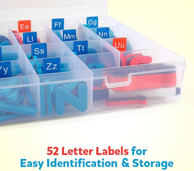 Coogam Magnetic Letters 251 Pcs with Magnetic Board and Storage Box - Uppercase Lowercase Foam Alphabet ABC Magnets for Fridge Refrigerator - Educational Toy Set for Classroom Kids Learning Spelling