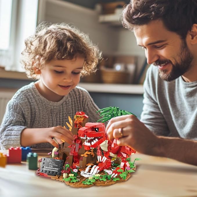 Dinosaur World T-Rex Building Set- Compatible with Lego Sets for Boys 8-14, Jurassic Volcano Era Building, Birthday Gift Set for Boys & Girl (559 Pcs)