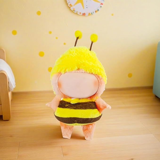 17cm Doll Clothes , Accessories for Cute Doll's Clothes ,Animal Style Outfits , 2 Pieces Set Cute Bee Dolls Outfit with Adorable Cloth and Hat Fashion Accessories for Dolls (Doll Not Included)