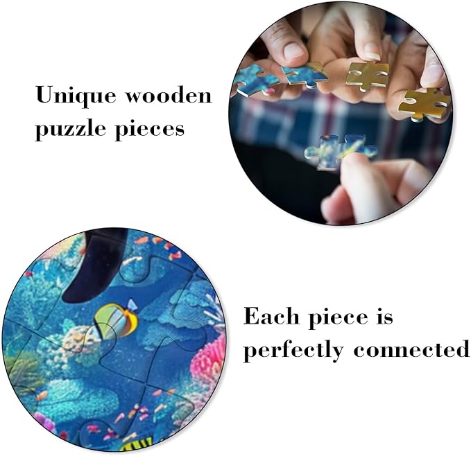 Sunflower Cows 500-Piece Rounded Wooden Puzzle for Adults & Seniors - Fun Murals, Unique & Thoughtful Gift for Puzzle Enthusiasts, Stress Relief & Relaxation