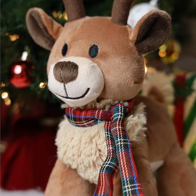 Plush Reindeer Stuffed Animal - Holiday Deer Characters with Antlers Toy for Girl, Boy, Baby, and Toddler - Christmas Decor Animals - Randall, 14 Inch