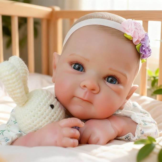 WOOROY Realistic Reborn Baby Dolls, 20 Inch Lifelike Newborn Baby Girl Doll with Full Body Vinyl, Real Life Baby Dolls with Accessories Gift Toys for Kids Age 3+