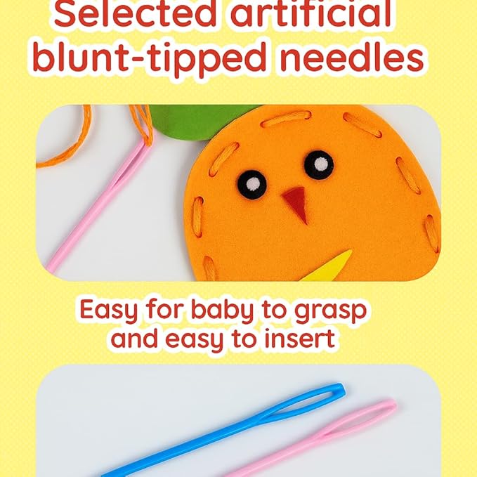 TwiggleStuff Sewing Kits for Kids, Doll Sewing Toys, 6Pcs Easy DIY Sewing Kit for Girls and Boys (3 Sets)