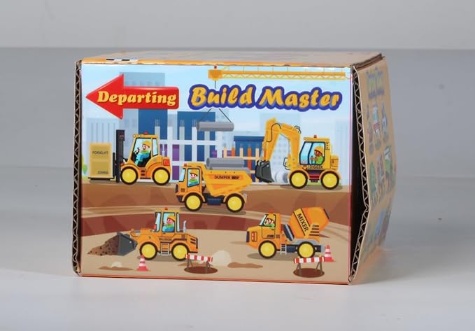 Oriate Rolling Construction Toys for Magnetic Tiles, 5pcs Construction Vehicle Toys Compatible with Magnet Tiles, Kids Trucks for Magnetic Building Blocks Magnetic Tiles, Educational Gift Boys Girls