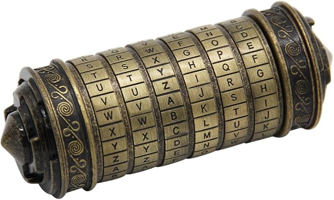 yofit Da Vinci Code Mini Cryptex Lock Puzzle Box with Hidden Compartments for Notes Paper Money Rings Jewelry, Anniversary Romantic Birthday Gifts for Her Men Women Girlfriend