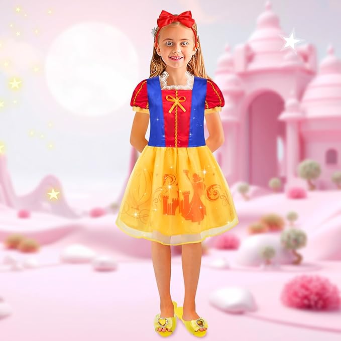 Meland Princess Dress Up for Girls - Dress Up Clothes with Shoes & Skirts, Princess Toys for Toddler Girl 3,4,5,6 Years