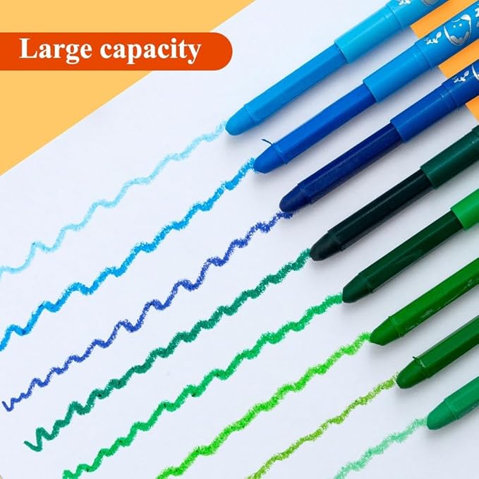 M&G 24 Pcs Tempera Paint Sticks, 24 Colors Solid Tempera Paint Set for Kids, Washable, Quick Drying, Non-Toxic, Works Great on Paper, Wood, Glass