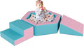 TOLEAD Foam Climbing Blocks for Girls Toddlers,Pink Soft Play Set Ball Pit,Climb & Crawl Foam Playset for Kids, Toddler Climber Indoor with Pad,Easy to Clean