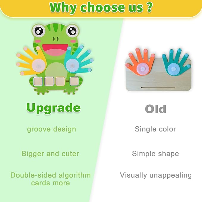 Math Manipulatives Number Counting Blocks-Educational Toys for Kids, Preschool Learning Toys for Toddlers 3-5, Montessori Toys for 3-5 Year Old Boys Girls Birthday Gifts (Large Frog Model)